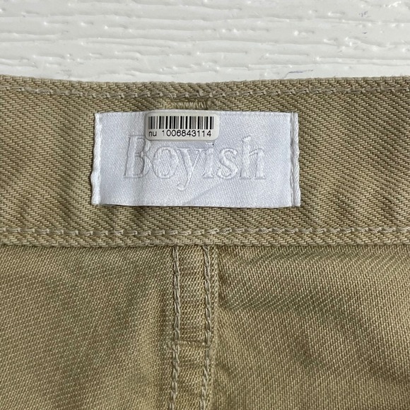 Boyish Tommy High Rise Straight Jeans in The Crowd Khaki Tan Button Fly Size 25 - Picture 6 of 12